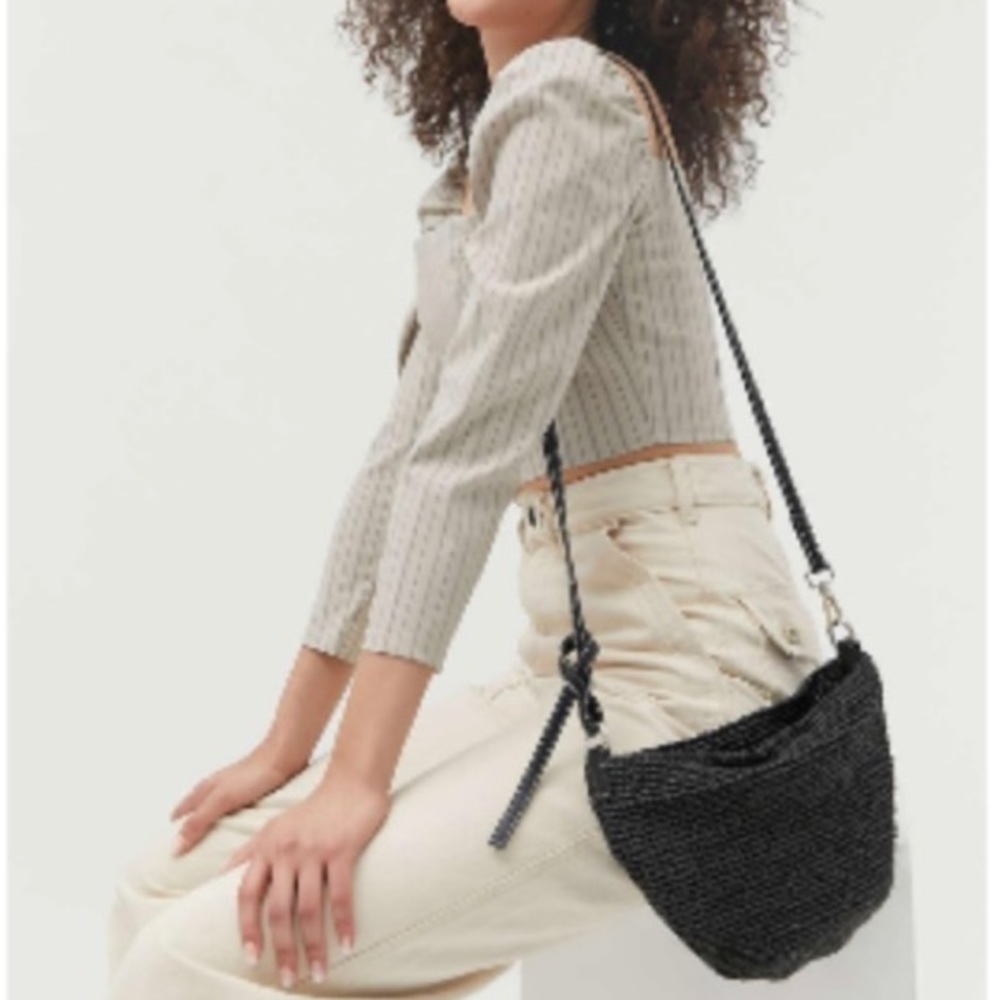 Urban Outfitters black straw purse